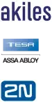 Logos de empresas como Tesa Assa Abloy, Akiles, 2N